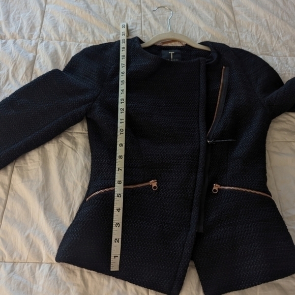 Ted Baker Ayeleen Textured Jacket Navy Tweed - Picture 12 of 12